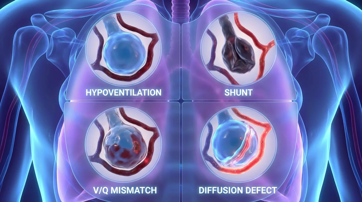 Alveolar-Arterial Gradient & Hypoxia Diagram