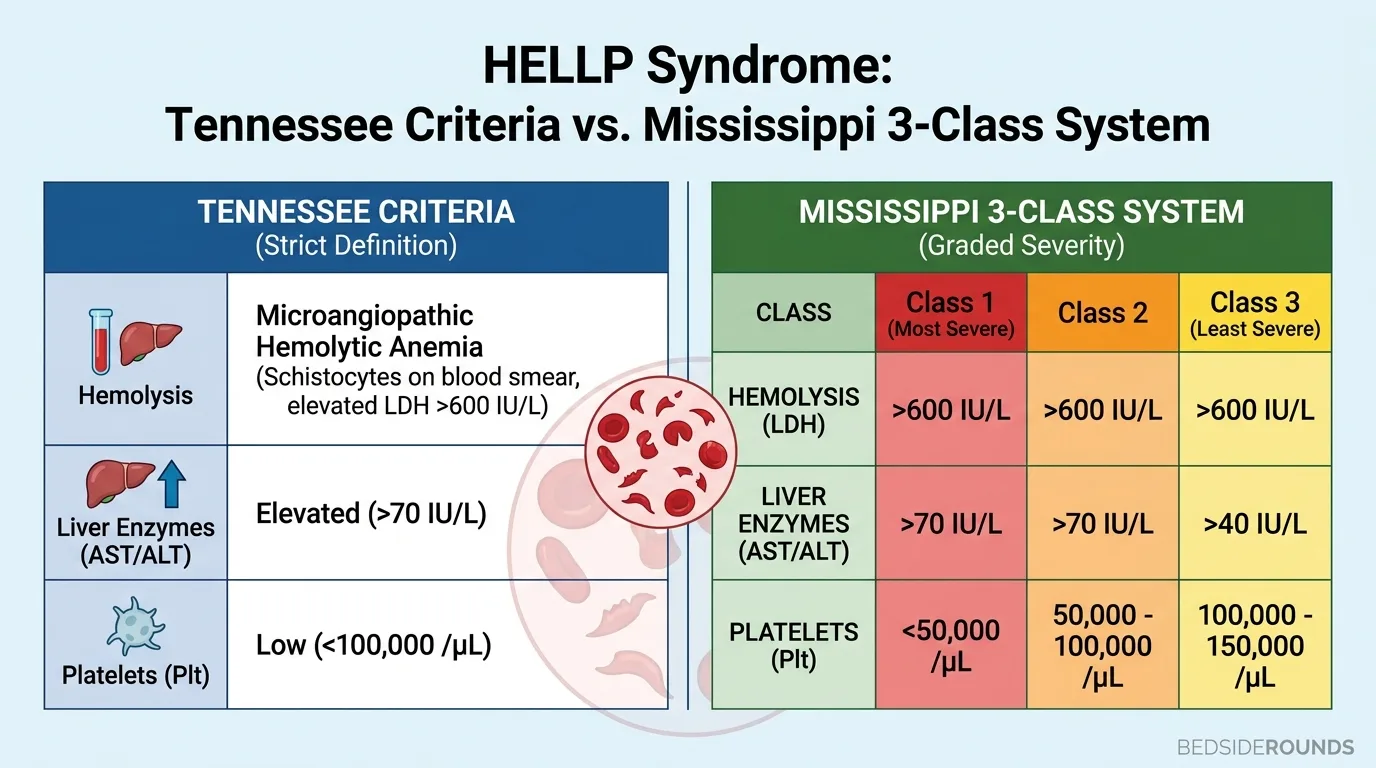 HELLP Diagnostic Criteria Infographic